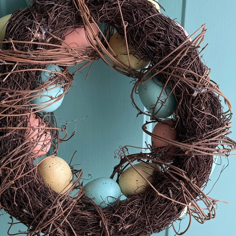 Pastel Easter Egg Grapevine Wreath